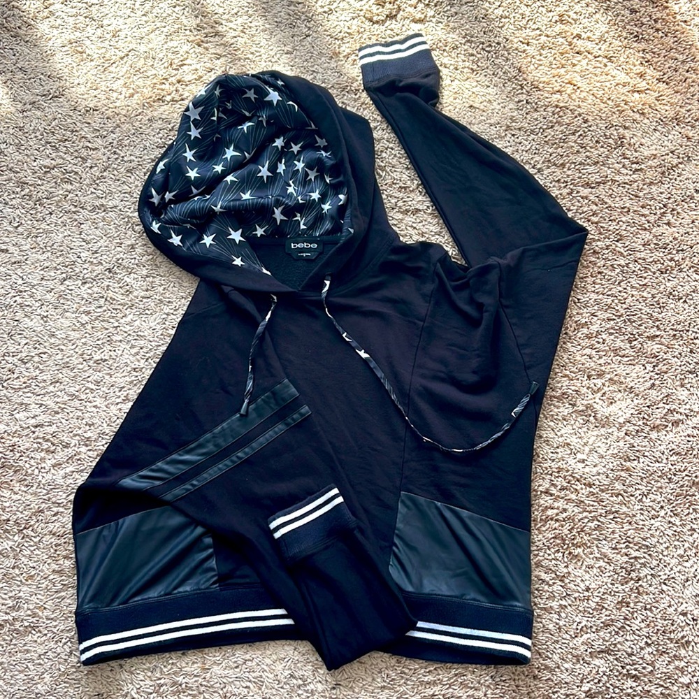 bebe jacket with hoodie; really great condition